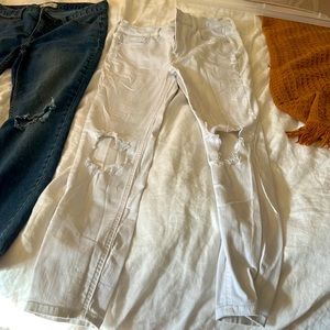 Free People White Ripped Skinny Jeans, Size 29
